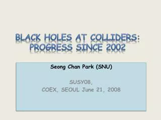 Black Holes at colliders: progress since 2002