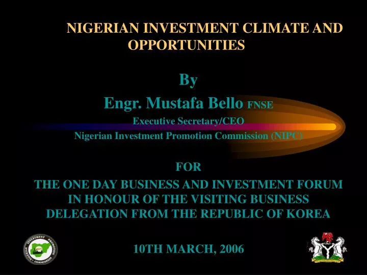 nigerian investment climate and opportunities