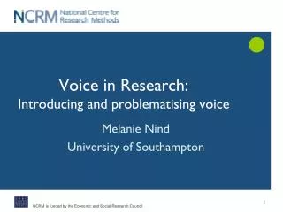 Voice in Research: Introducing and problematising voice