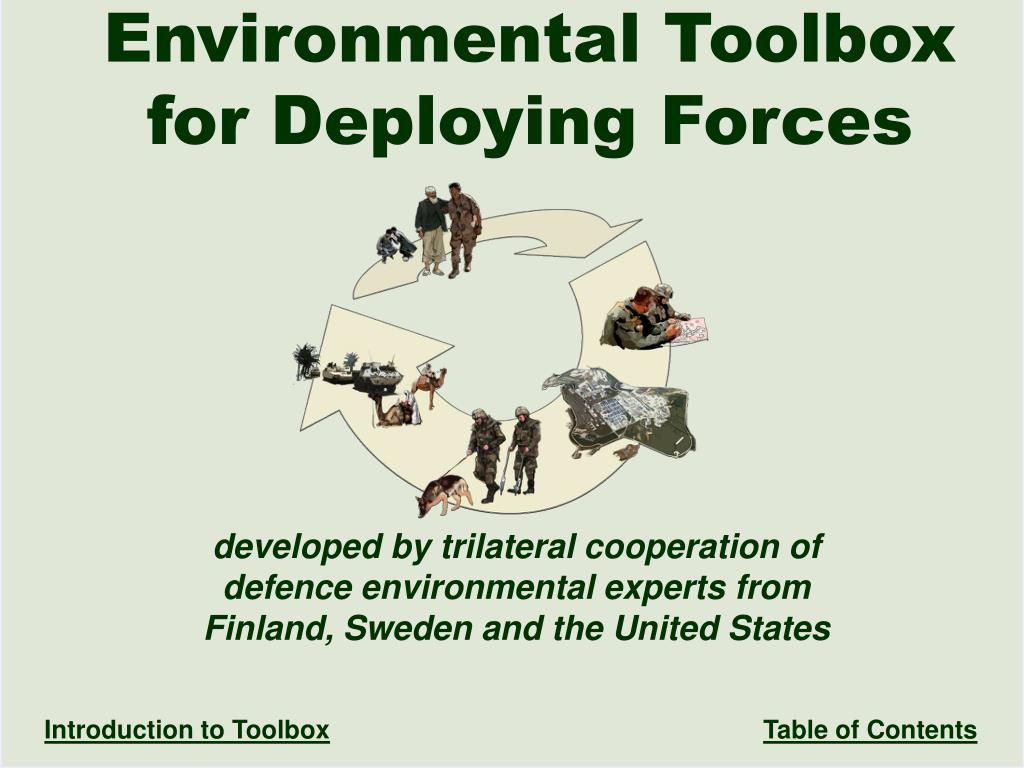 PPT - Environmental Toolbox for Deploying Forces Title Page PowerPoint ...