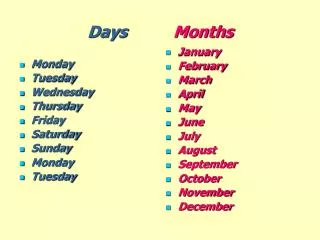 Days Months