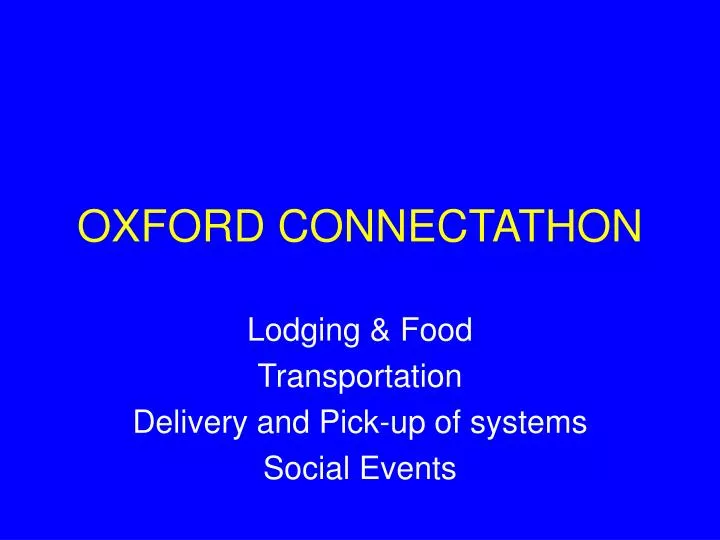 oxford connectathon