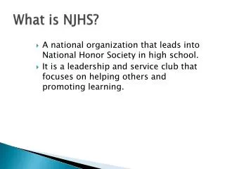 What is NJHS?