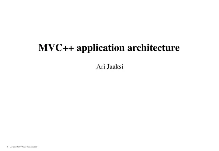 mvc application architecture