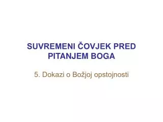 suvremeni ovjek pred pitanjem boga
