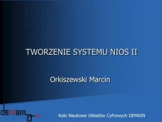 tworzenie systemu nios ii