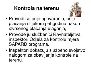 kontrola na terenu