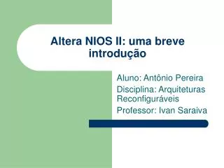 altera nios ii uma breve introdu o