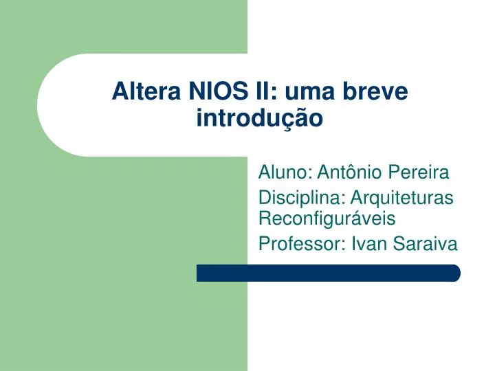 altera nios ii uma breve introdu o