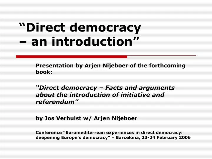 direct democracy an introduction