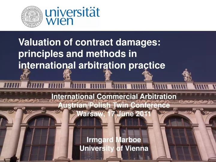 valuation of contract damages principles and methods in international arbitration practice