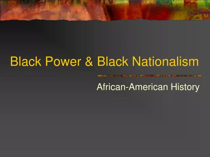 black power black nationalism