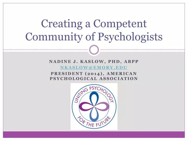 creating a competent community of psychologists