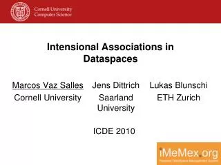 Intensional Associations in Dataspaces