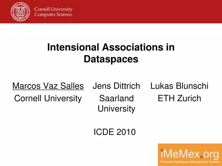 intensional associations in dataspaces