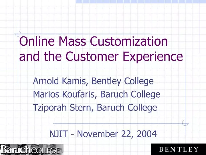 online mass customization and the customer experience