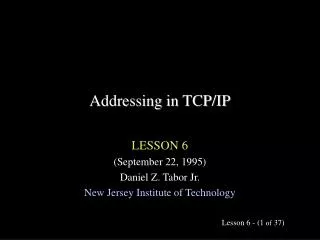 Addressing in TCP/IP