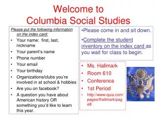 Welcome to Columbia Social Studies