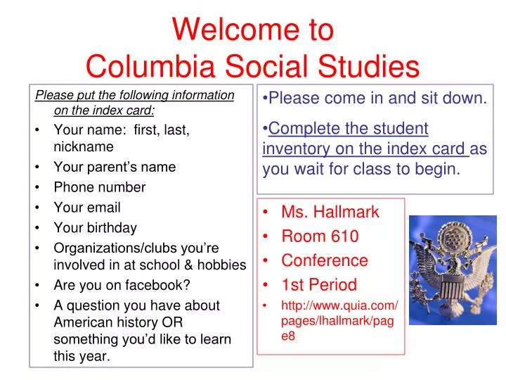 welcome to columbia social studies