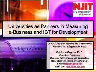 Universities as Partners in Measuring e-Business and ICT for Development