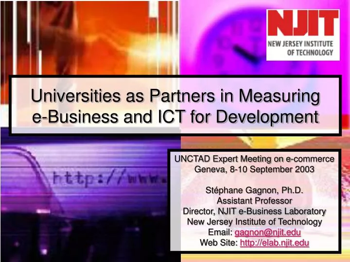 universities as partners in measuring e business and ict for development