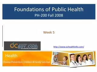 Foundations of Public Health PH-200 Fall 2008