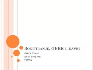 bonitiranje gerk i davki