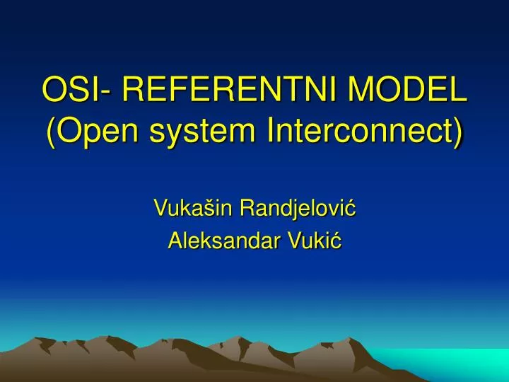 osi referentni model open system interconnect