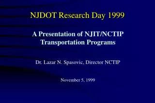 NJDOT Research Day 1999