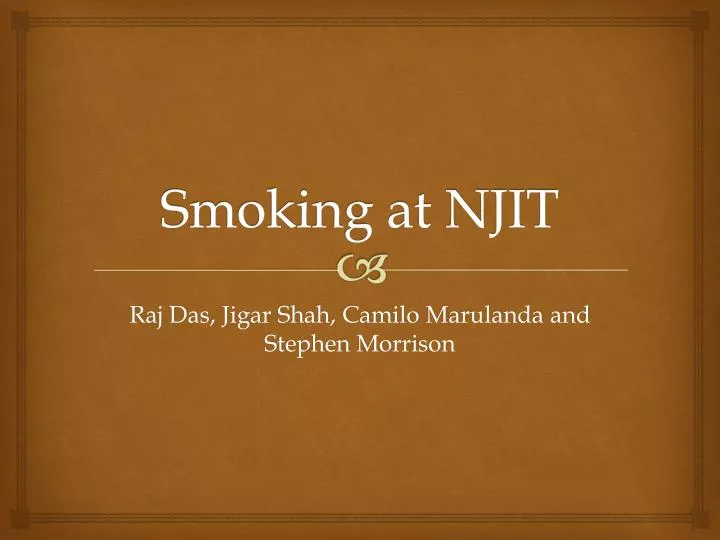 smoking at njit