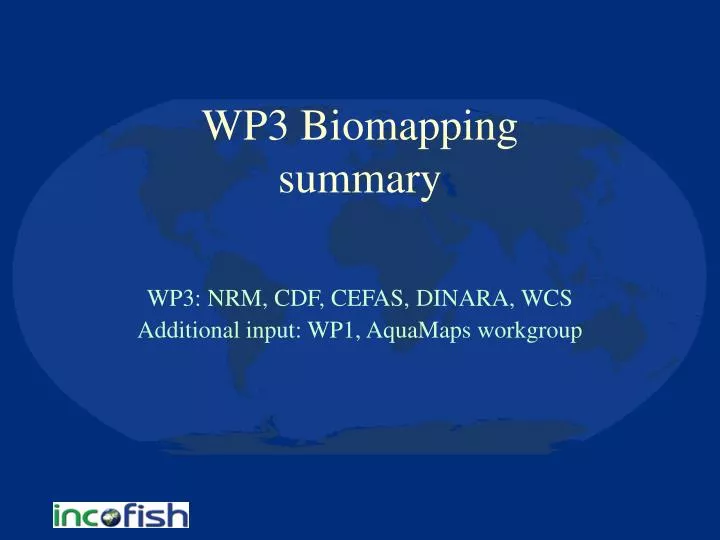 wp3 biomapping summary