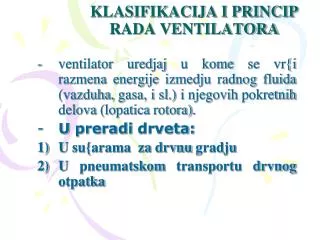 klasifikacija i princip rada ventilatora