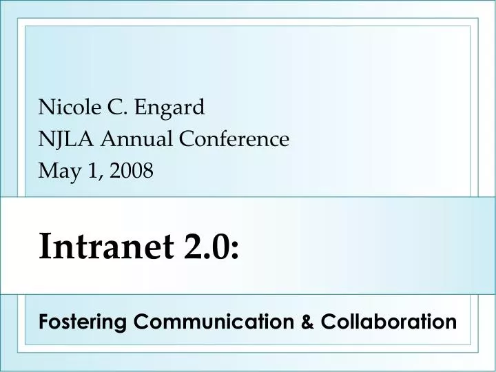 nicole c engard njla annual conference may 1 2008