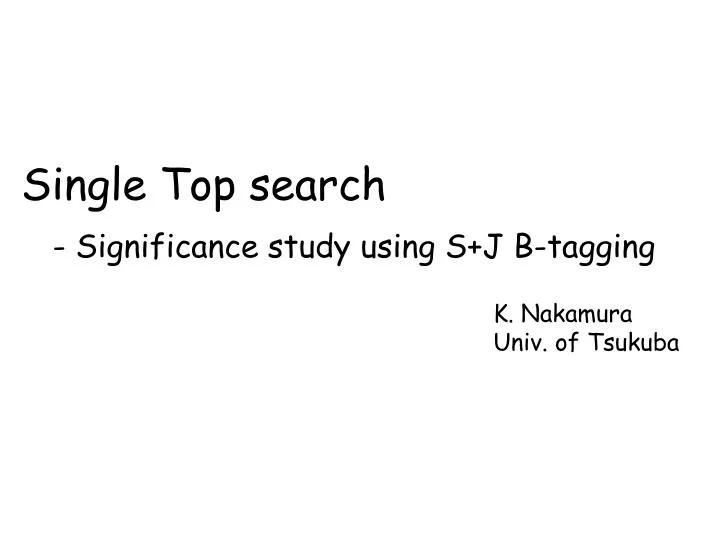 single top search
