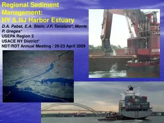 Regional Sediment Management: NY &amp; NJ Harbor Estuary
