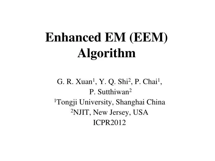 enhanced em eem algorithm