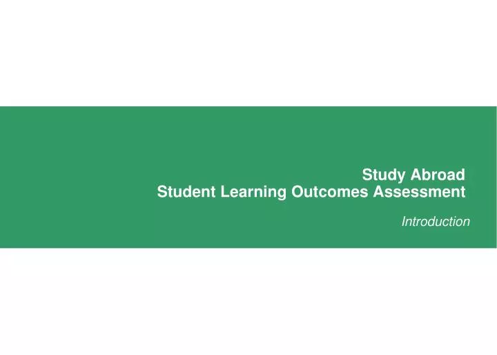 study abroad student learning outcomes assessment
