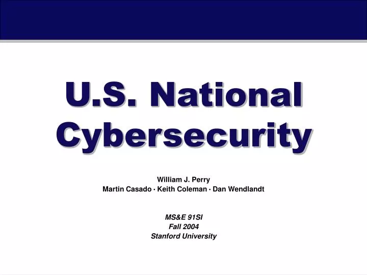 u s national cybersecurity