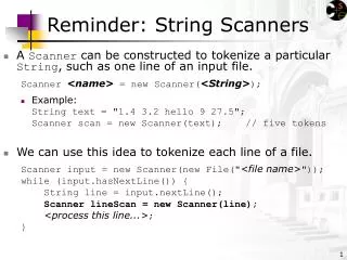 Reminder: String Scanners