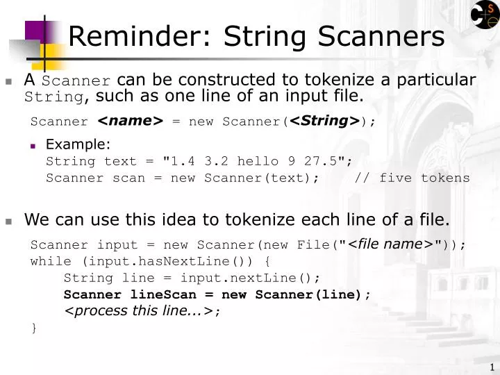 reminder string scanners