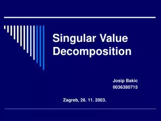 singular value decomposition