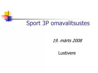 sport 3p omavalitsustes