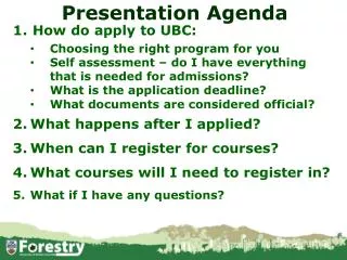 Presentation Agenda