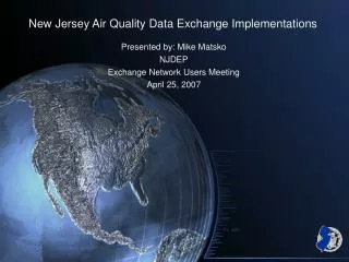 New Jersey Air Quality Data Exchange Implementations