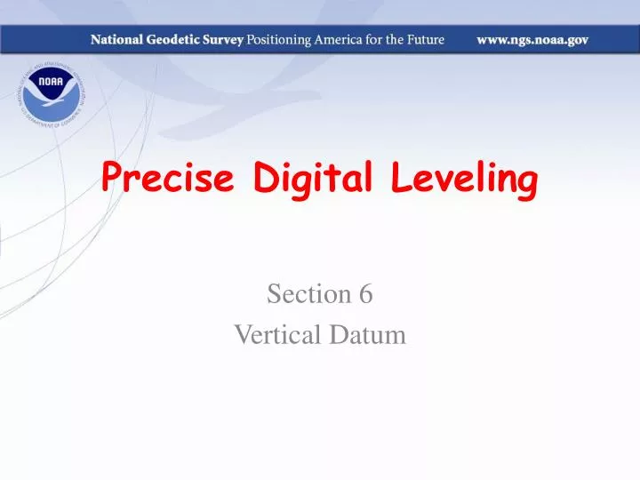 precise digital leveling