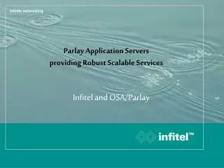 Parlay Application Servers providing Robust Scalable Services