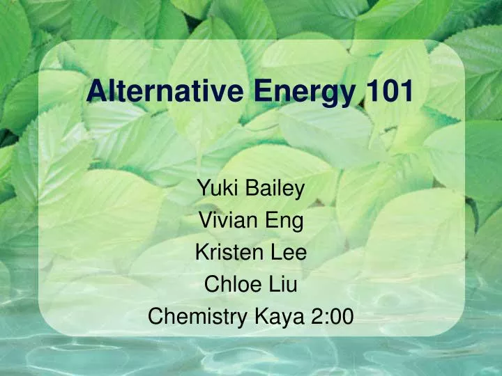 alternative energy 101