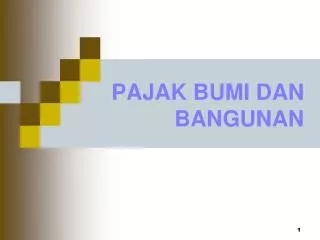 pajak bumi dan bangunan