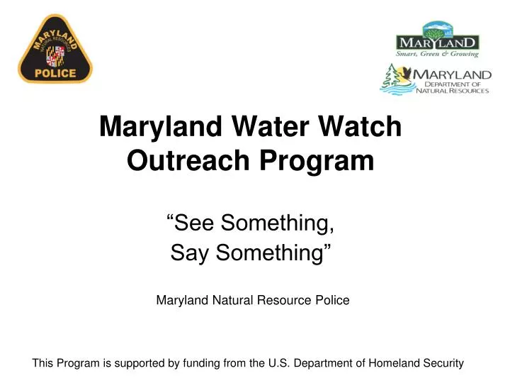 maryland water watch outreach program