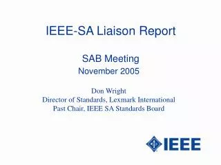 IEEE-SA Liaison Report